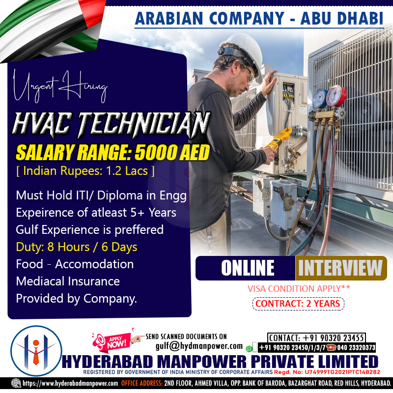 Urgent Hiring for A Leading Arabian Company of UAE