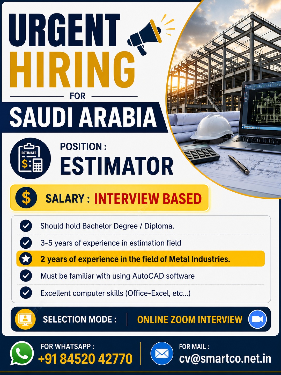 URGENT HIRING FOR SAUDI ARABIA 🇸🇦