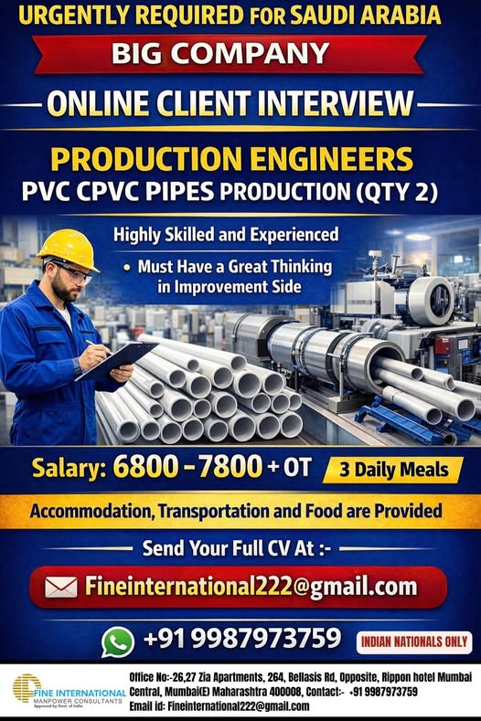 URGENT REQUIREMENT – SAUDI ARABIA BIG COMPANY 