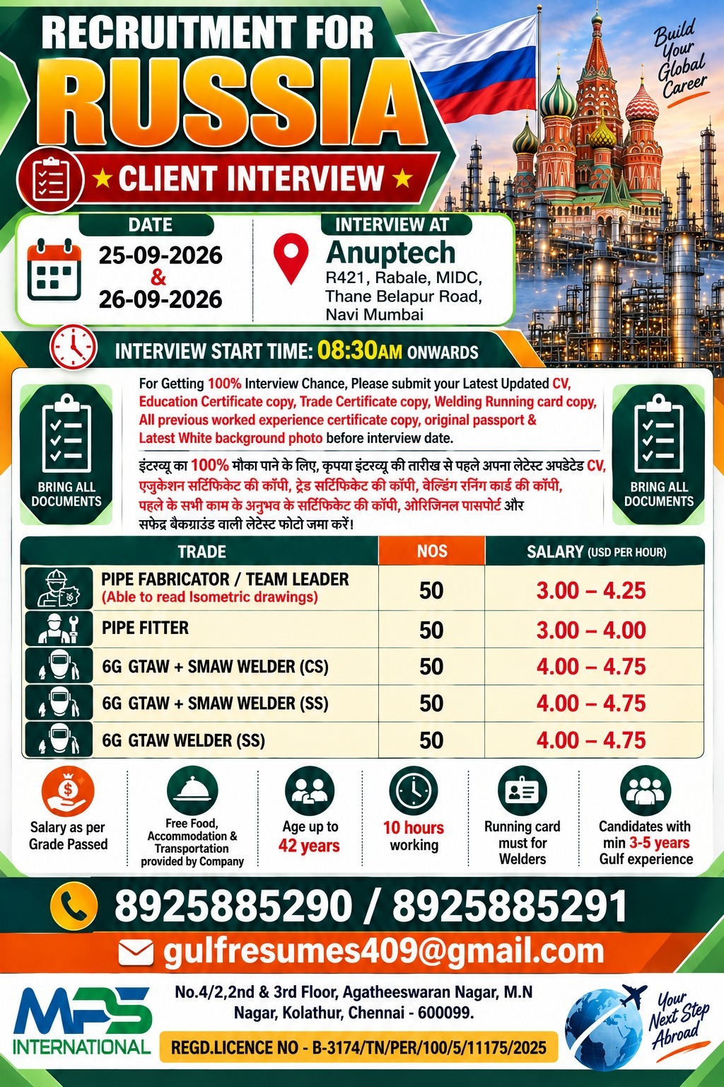 Direct Client Interview in Mumbai on 25-09-2026 & 26-09-2026
