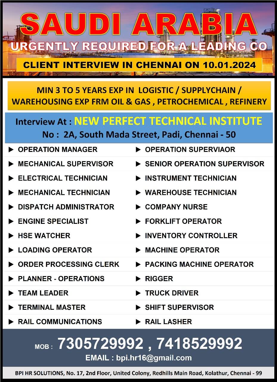 Hiring For Saudi Arabia - Gulf Career