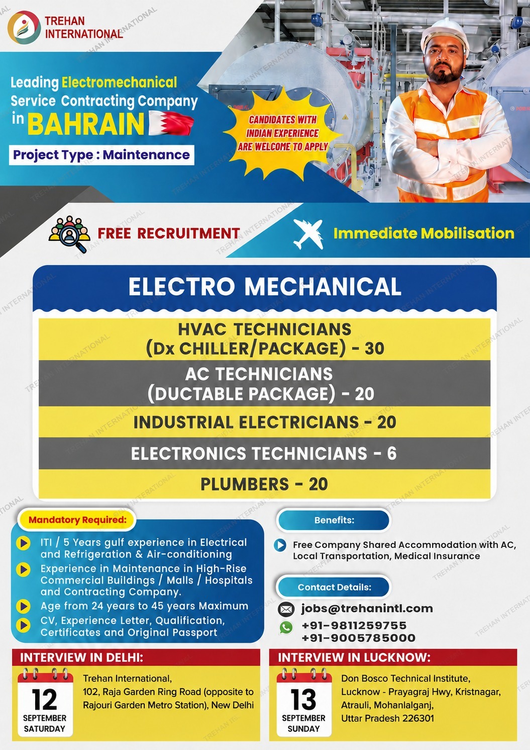 Electromechanical Technicians & Skilled Workers – Bahrain
