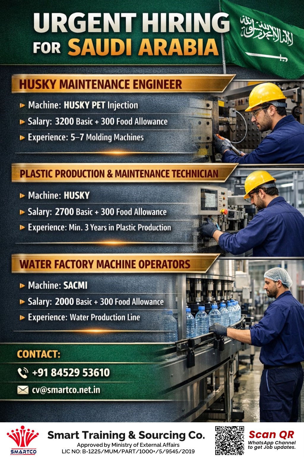 URGENT HIRING FOR SAUDI ARABIA HUSKY MAINTENANCE ENGINEER