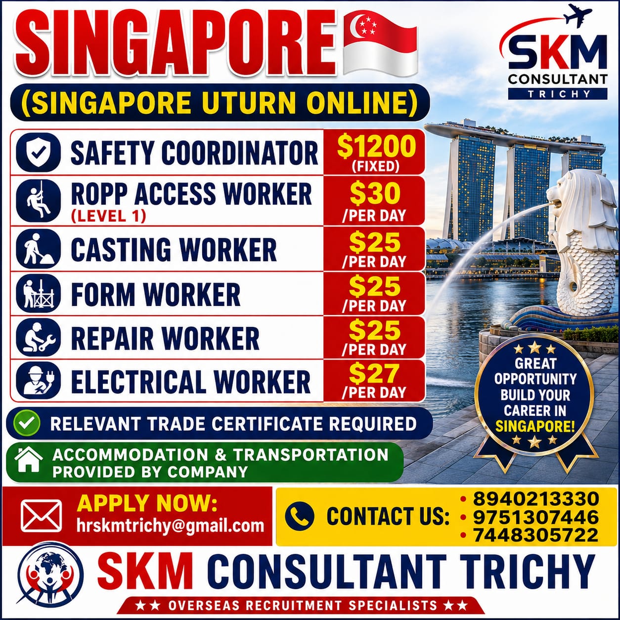 CV /SELECTION & ONLINE INTERVIEW FOR SINGAPORE JOBS