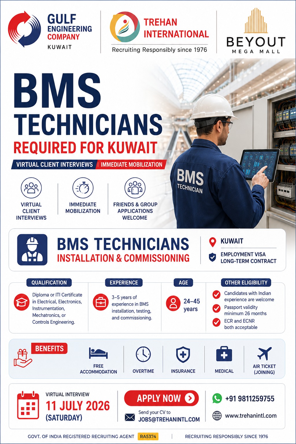 🚨 URGENT HIRING | BMS TECHNICIANS | KUWAIT