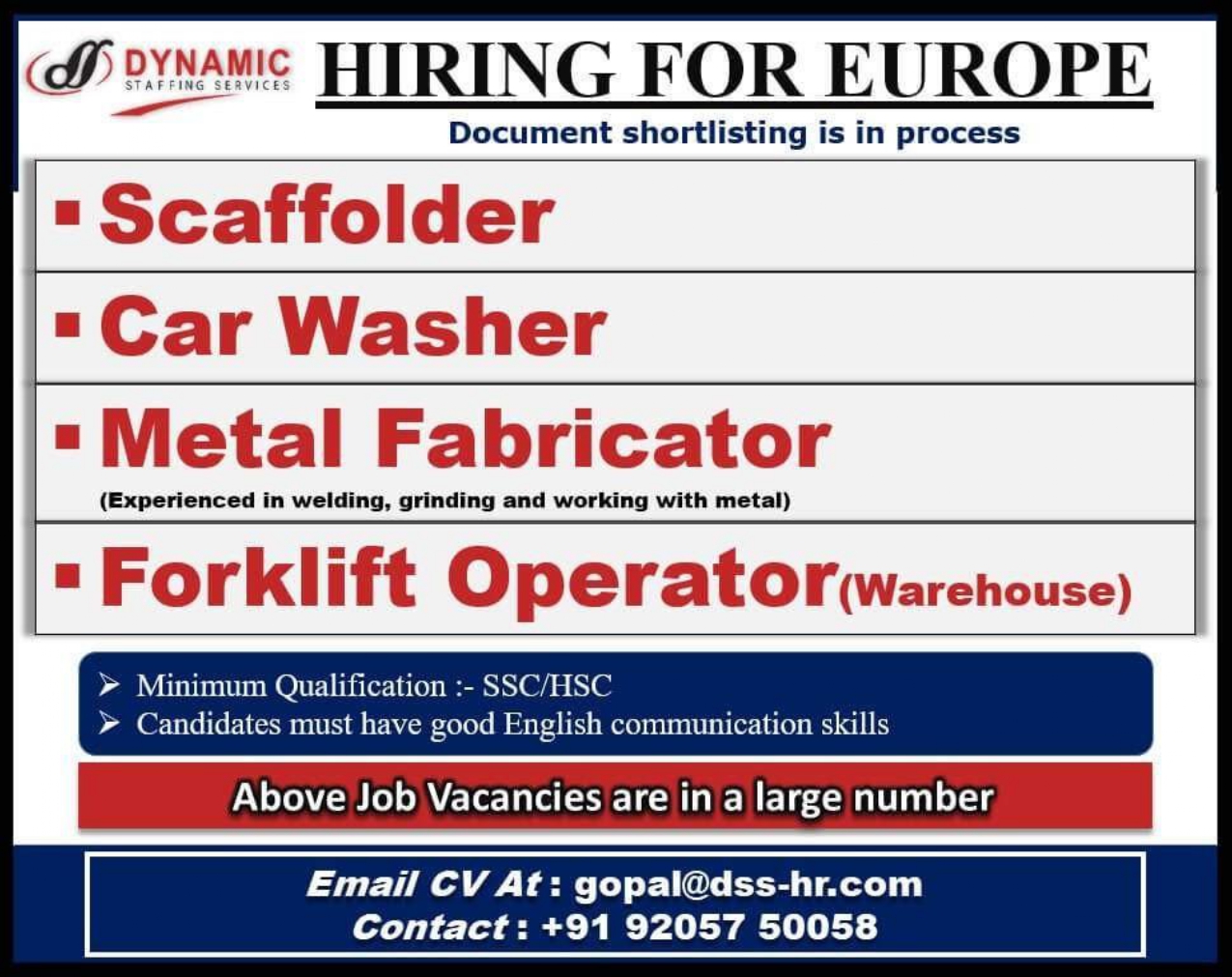 Hiring for Europe