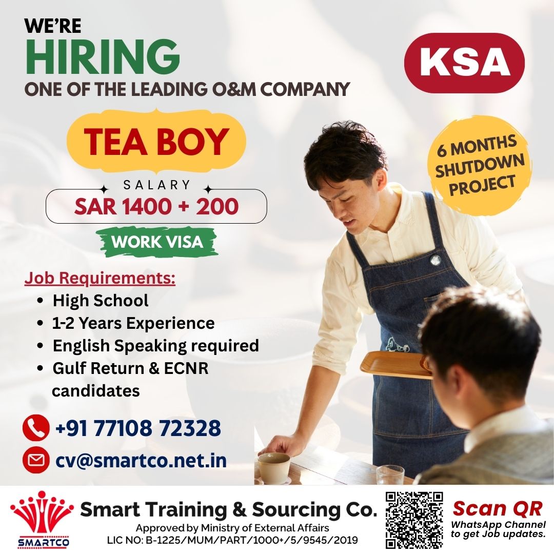 URGENTLY REQUIRED FOR KSA  ONE OF THE LEADING O&M COMPANY