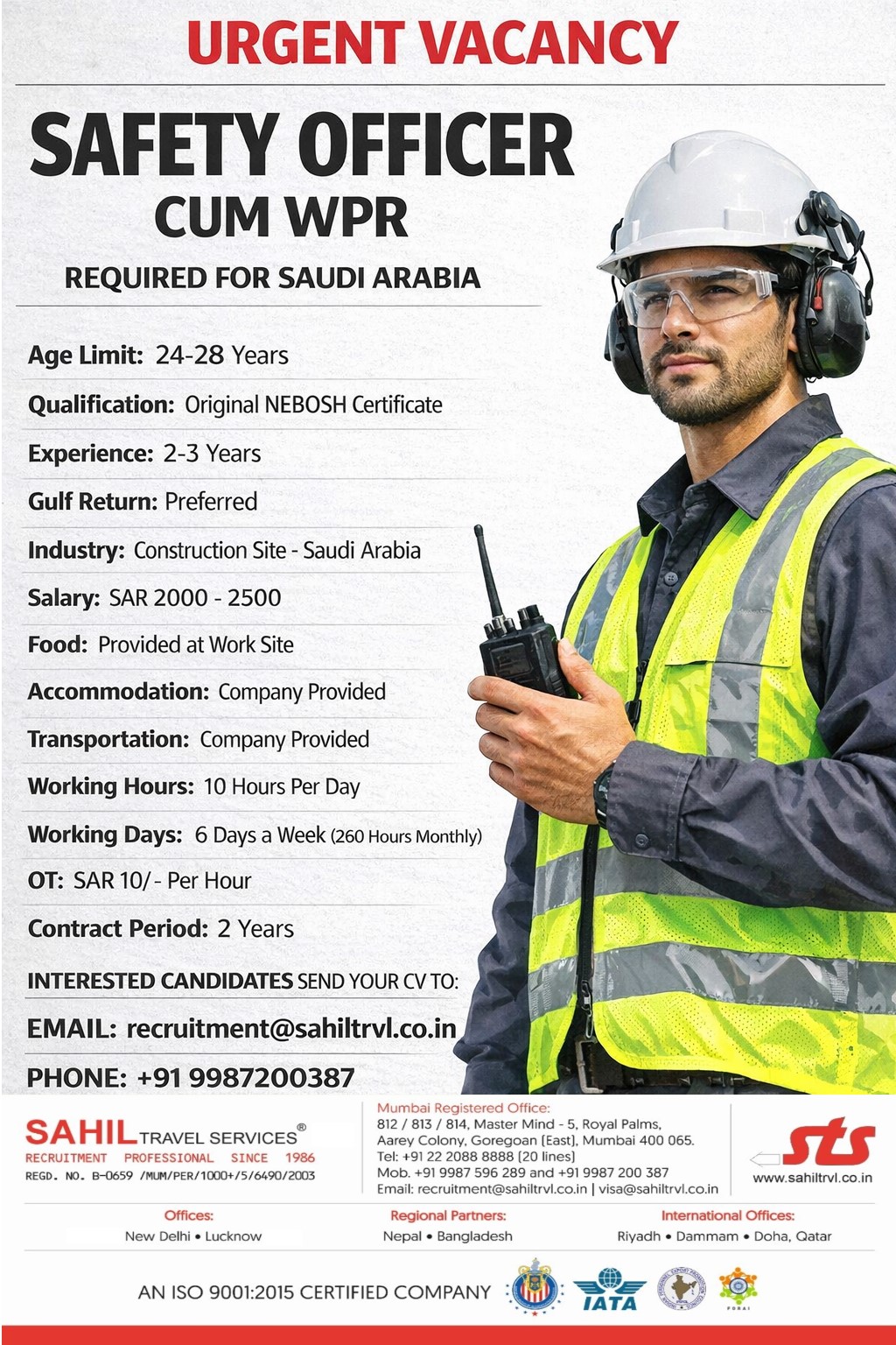 URGENTLY REQUIRED FOR HIGHLY REPUTED AND HUGE COMPANY DAMMAM, SAUDI ARABIA.