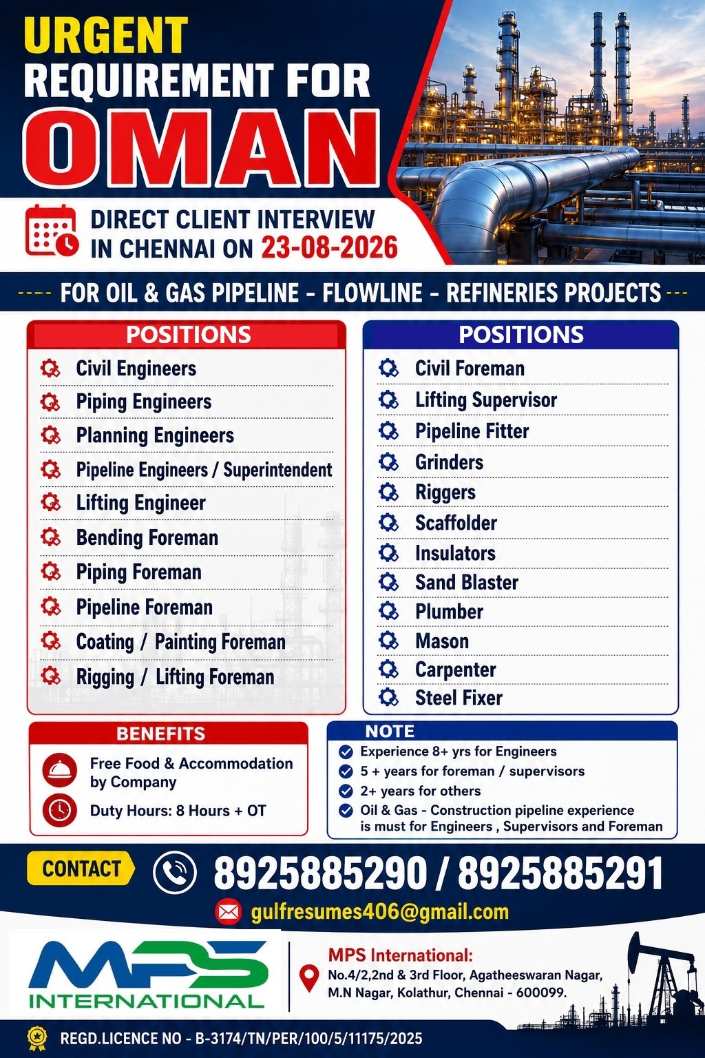 DIRECT CLIENT INTERVIEW IN CHENNAI ON 23-08-2026