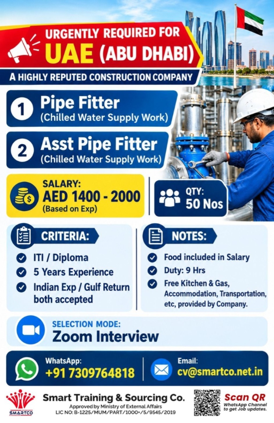 Urgently Required for UAE (Abu Dhabi)