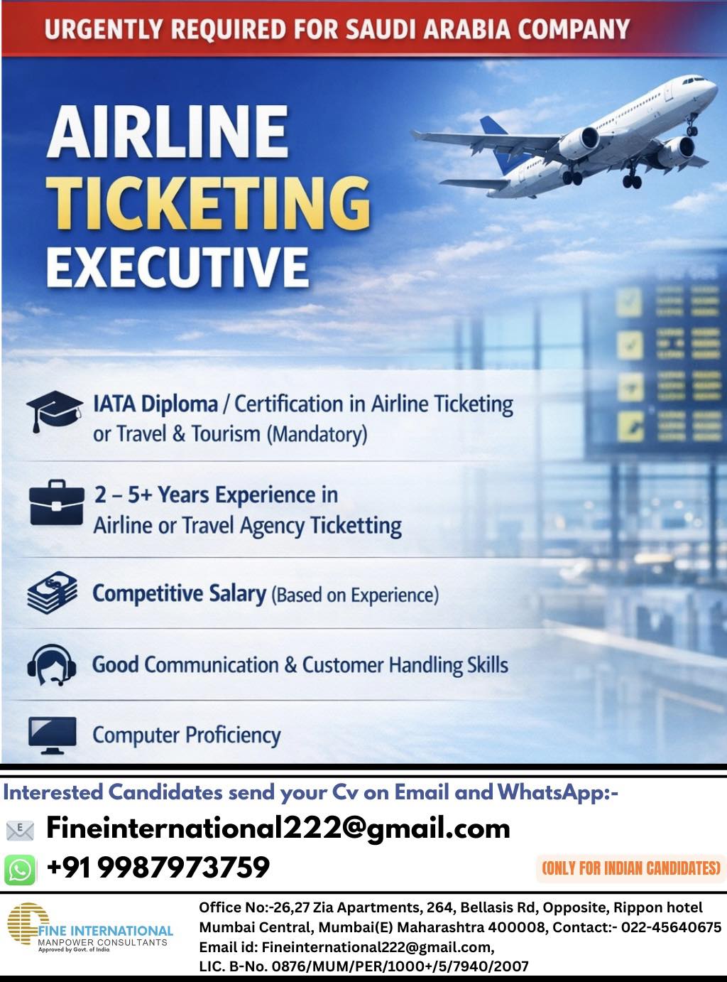 URGENTLY REQUIRED FOR SAUDI ARABIA COMPANY  ONLINE CLIENT INTERVIEW