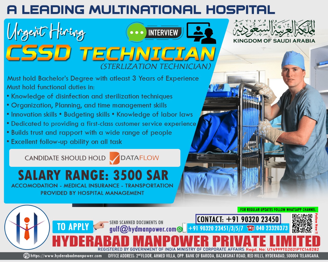 Urgent Hiring for A Leading Multinational Hospital in Saudi Arabia