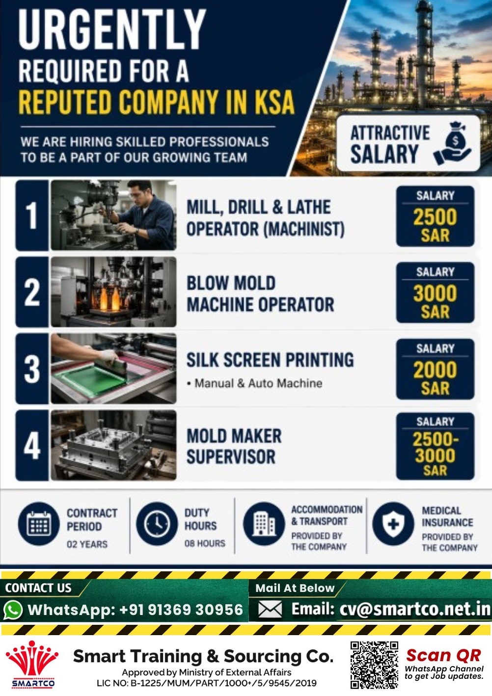 URGENTLY REQUIRED FOR A REPUTED COMPANY IN KSA 🇸🇦