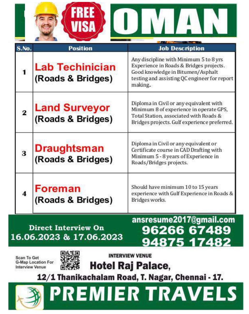 Free Recruitment for Oman