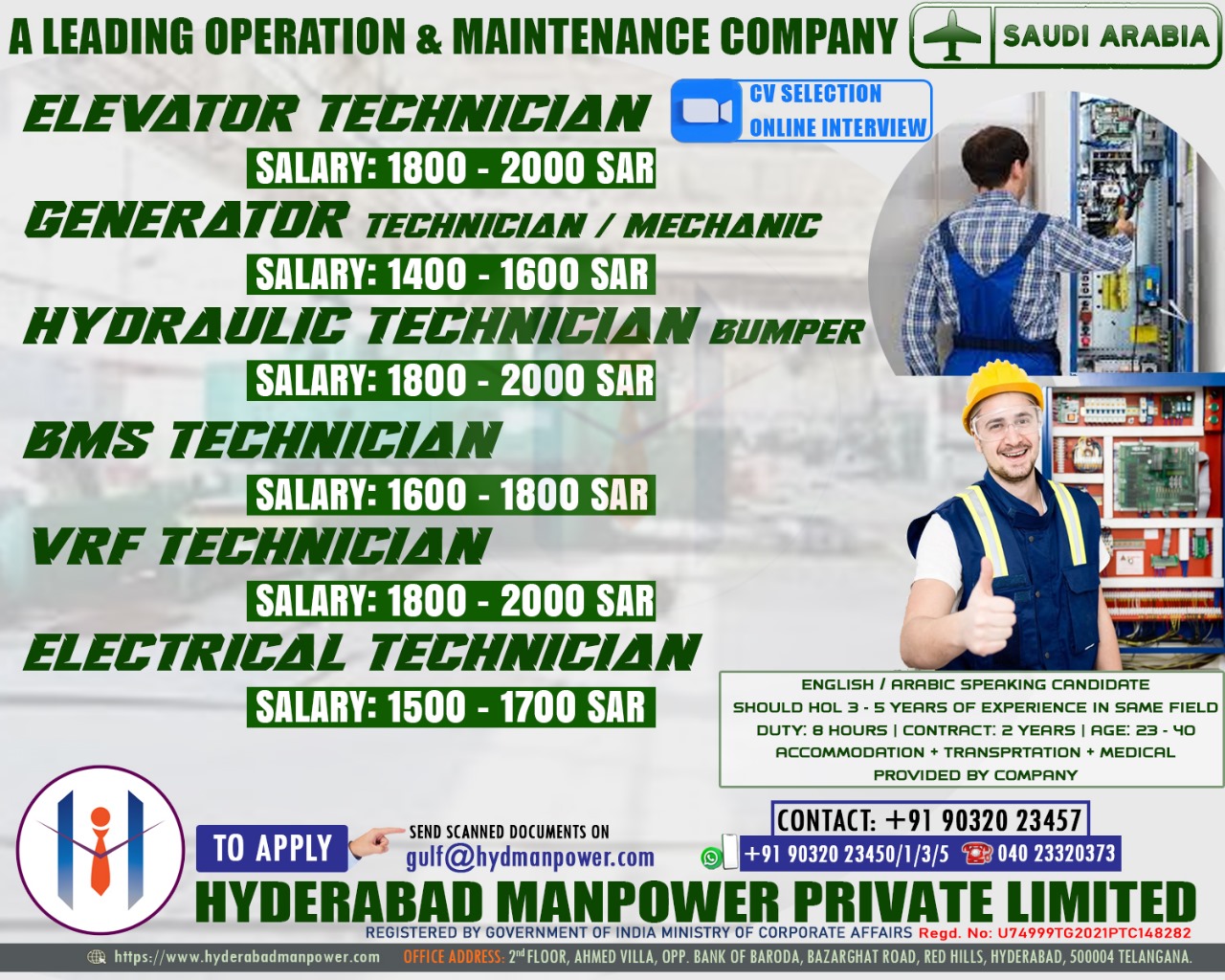 Urgent Hiring for A Leading Operation & Maintenance Company - Saudi Arabia