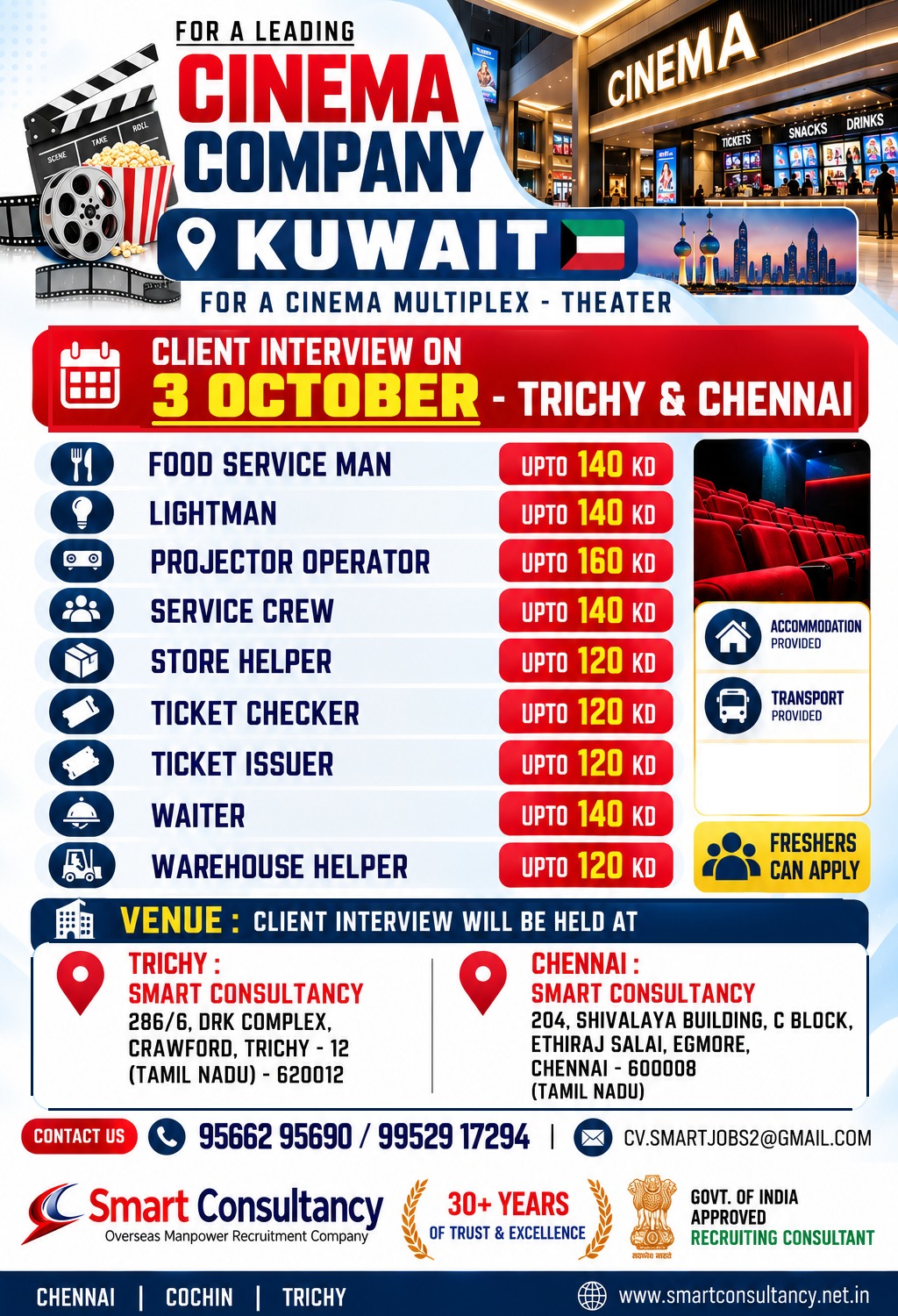 KUWAIT CINEMA MULTIPLEX RECRUITMENT