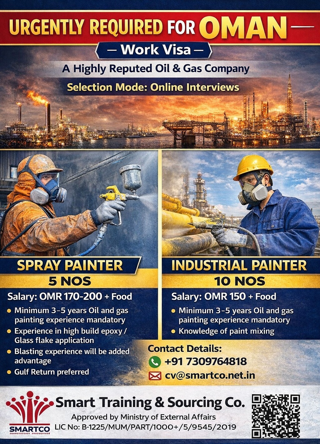 Urgently Required for OMAN A Highly Reputed Oil & Gas Company