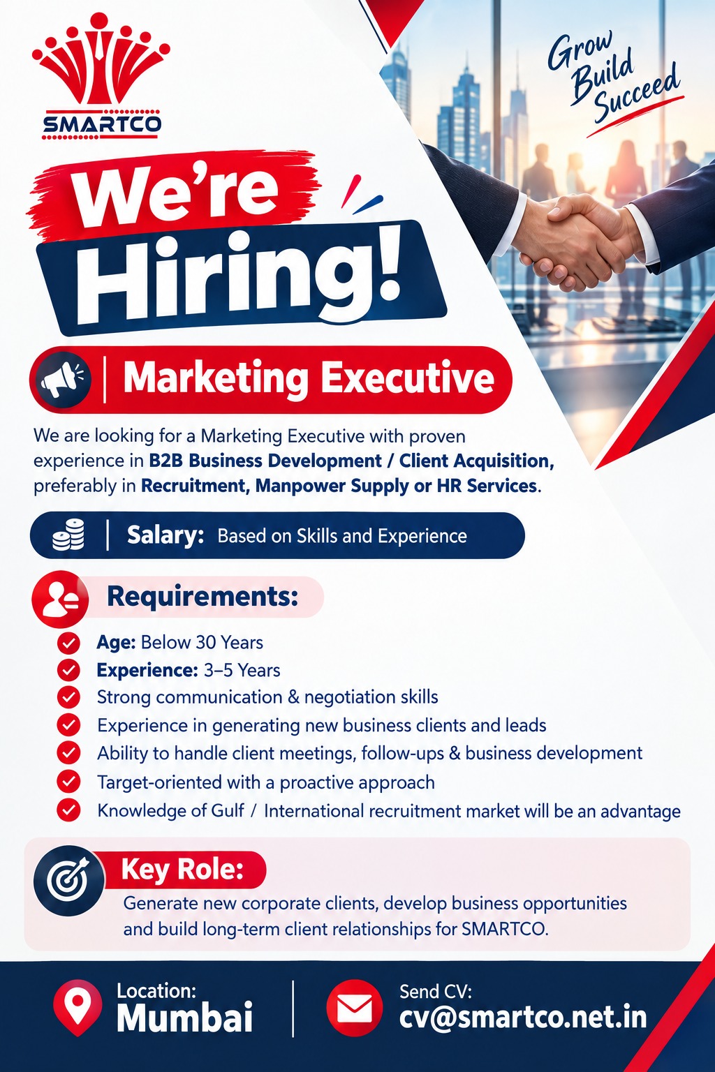 We're Hiring!  Position: Marketing Executive
