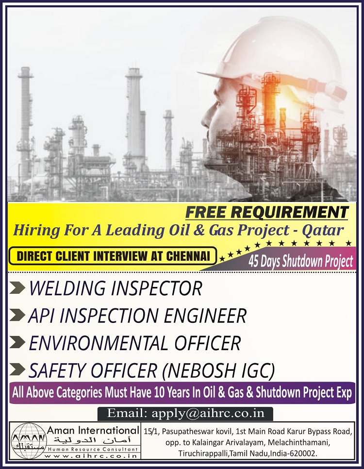 Free Requierment | Oil & Gas Shutdown project - Qatar 