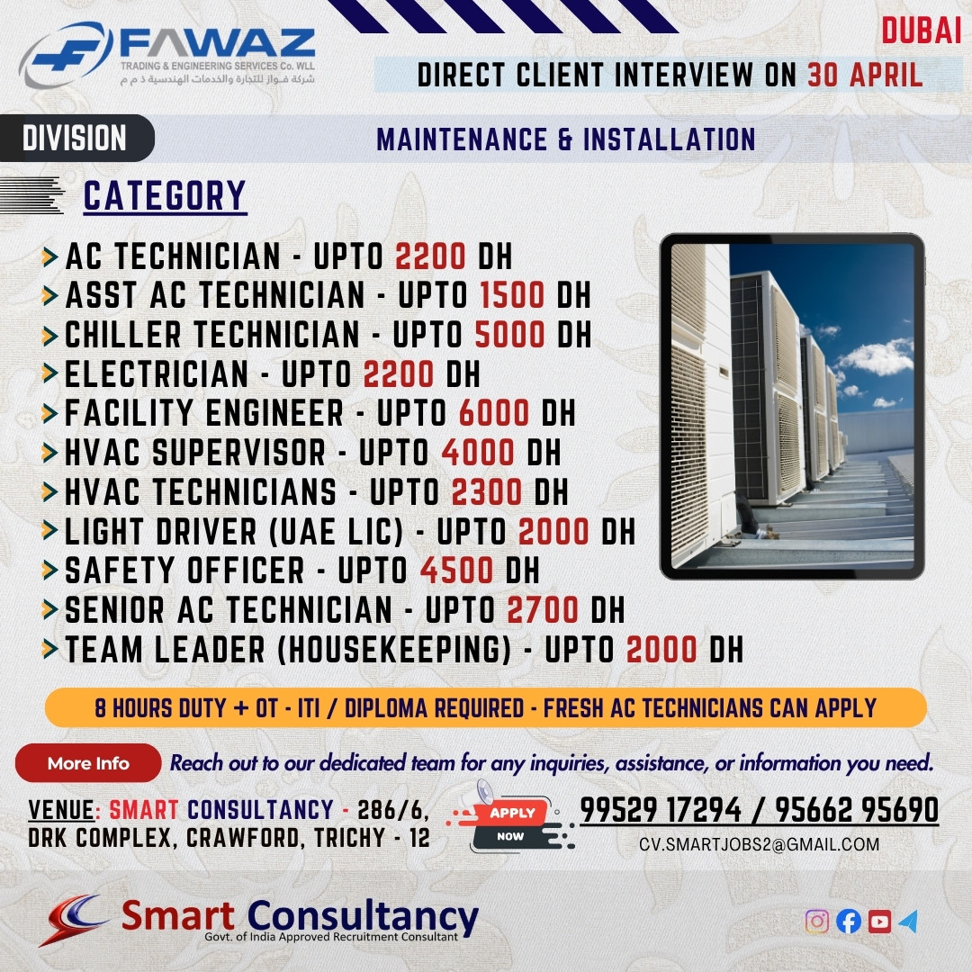Dubai Job Alert – Direct Client Interview!