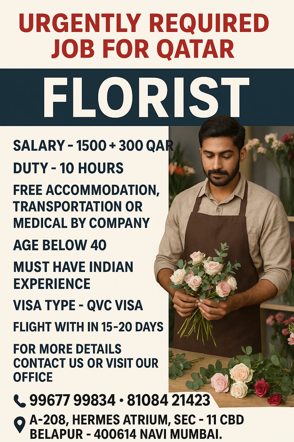 REQURIMENT FOR QATAR 