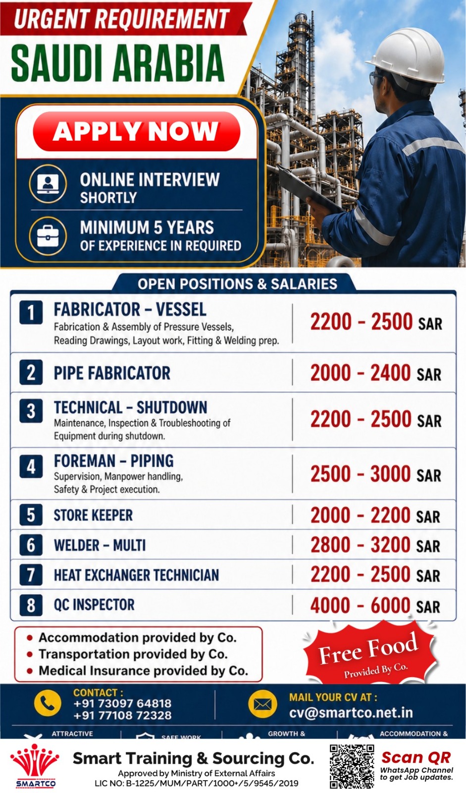 URGENT REQUIREMENT 🇸🇦 SAUDI ARABIA