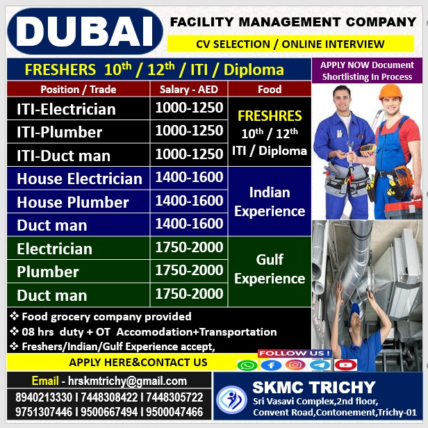 urgent requirement - DUBAI