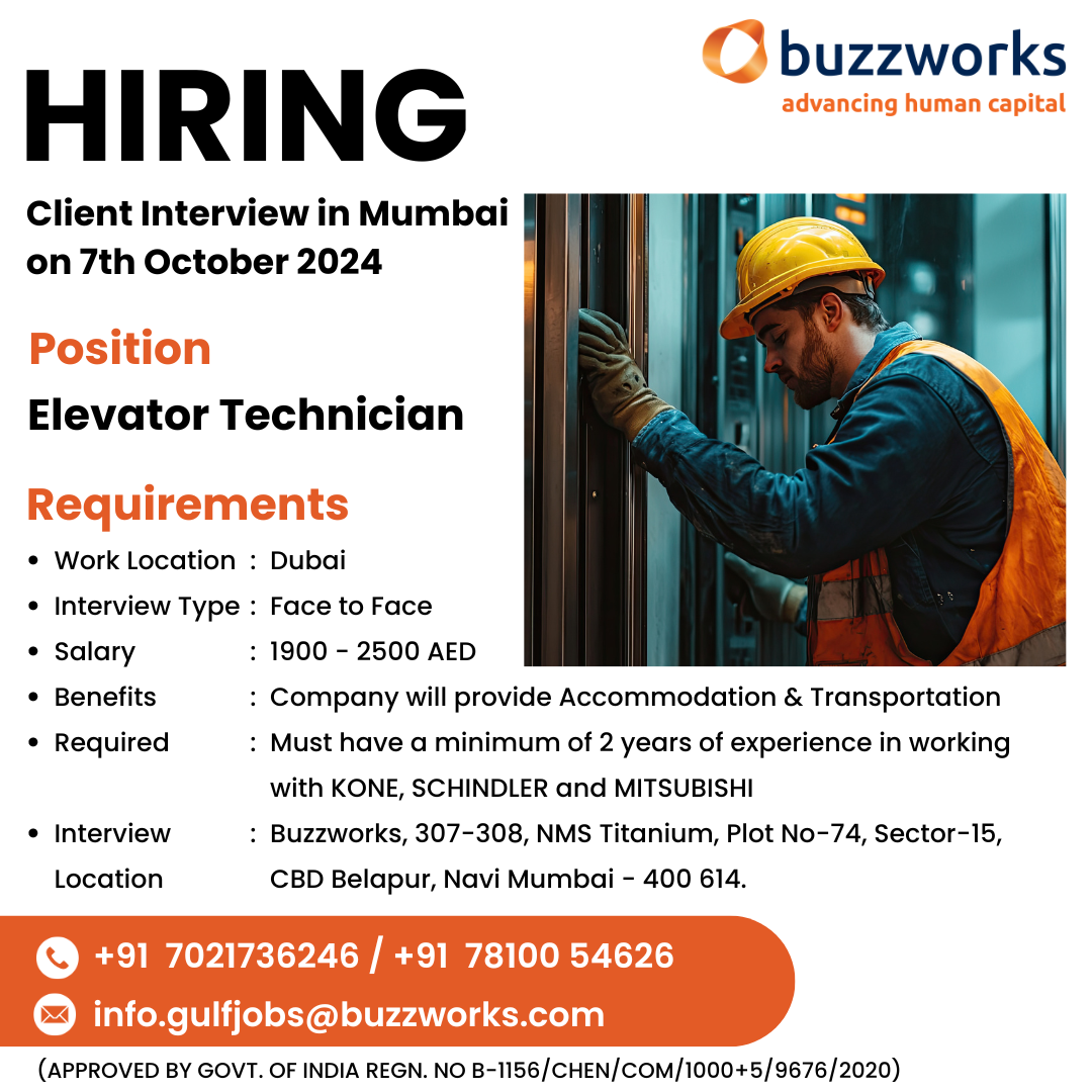 Elevator Technician for Dubai