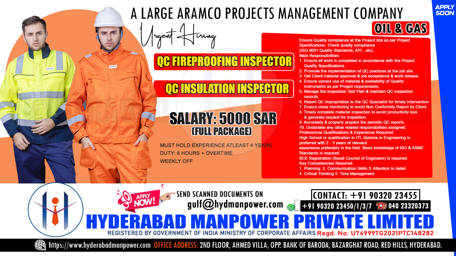 Urgent Hiring for A Large Aramco Project Management Company - Saudi Arabia