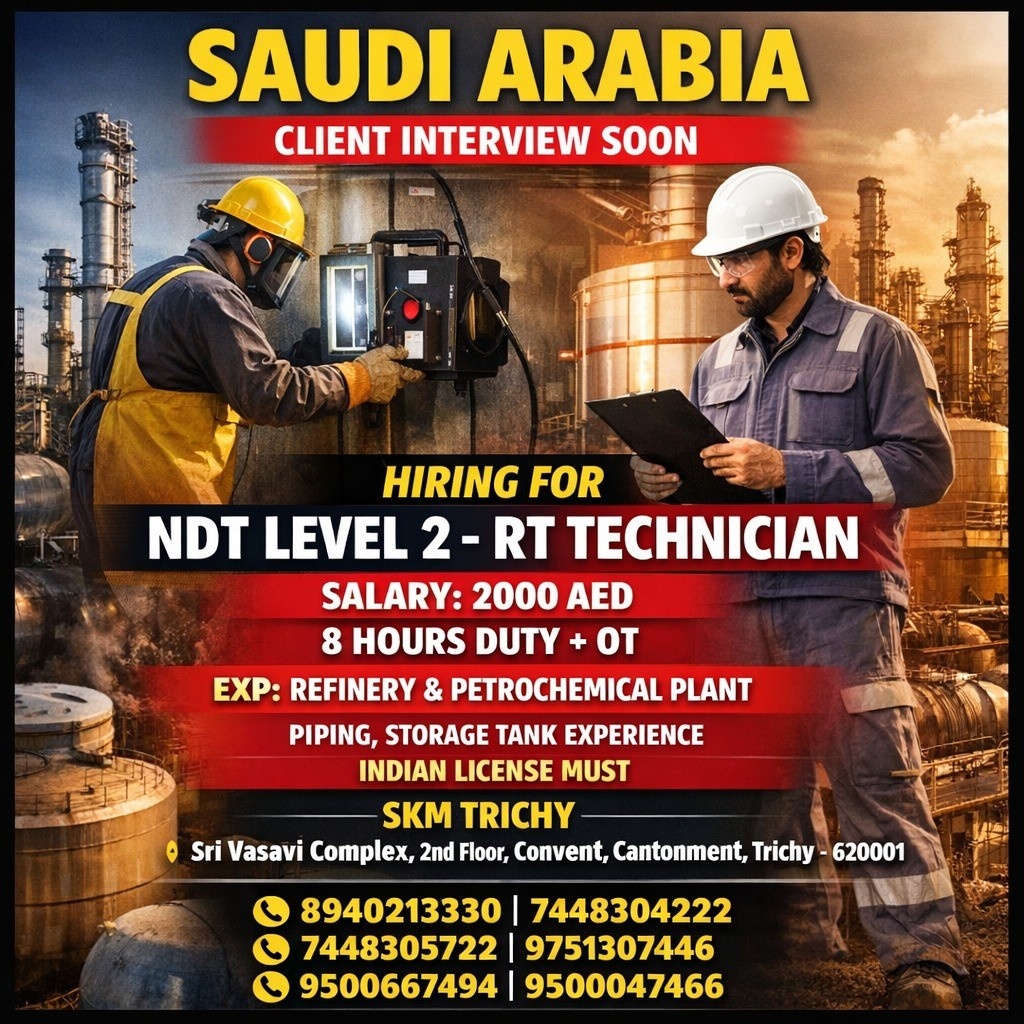 CV SELECTION/ ONLINE INTERVIEW FOR SAUDI ARABIA