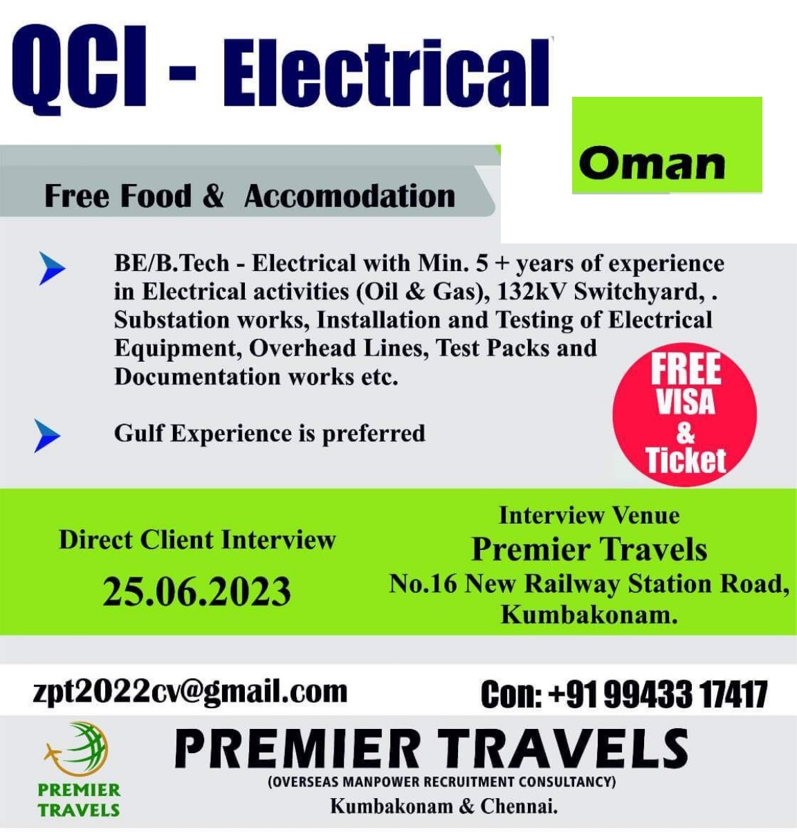 Electrical QCI Required for Oman