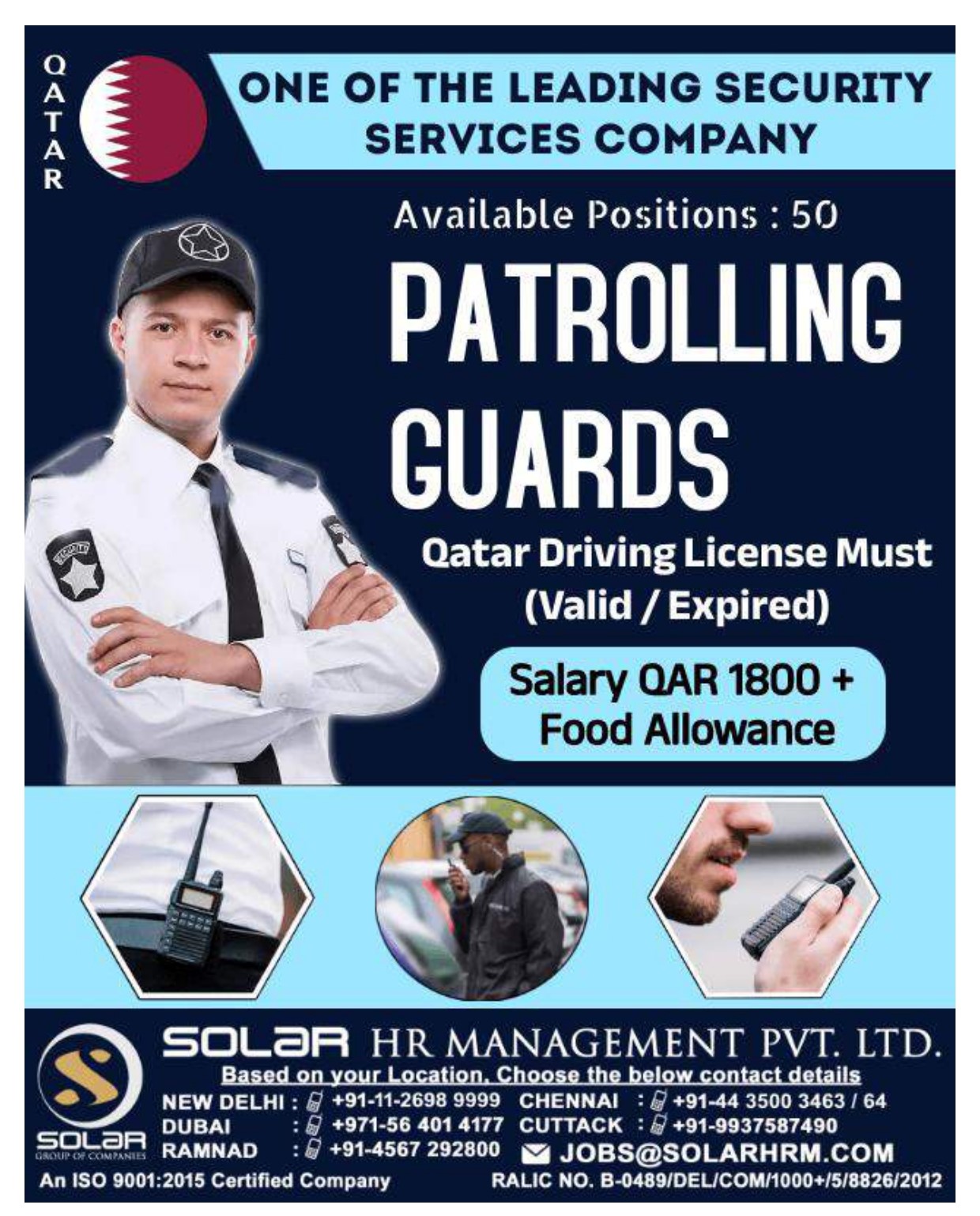 Patrolling Guards Jobin Qatar
