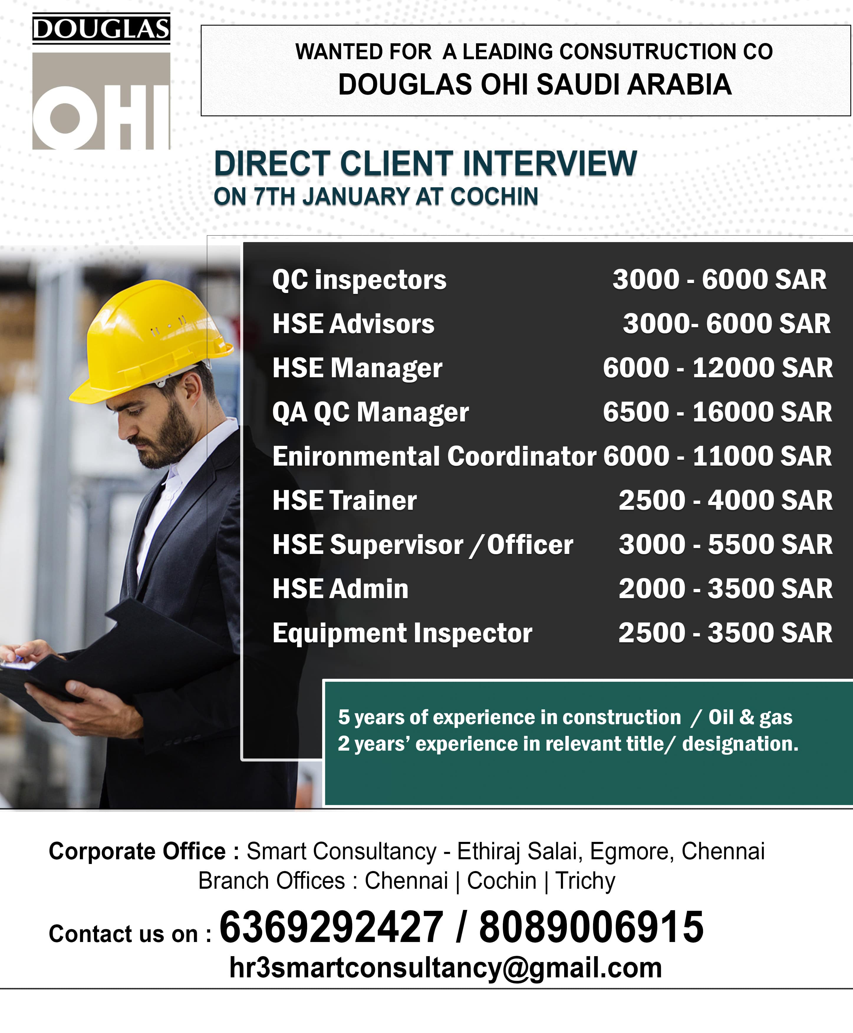 Direct Client Interview On 7Th Jan At Cochin, Kerala - Gulf Career
