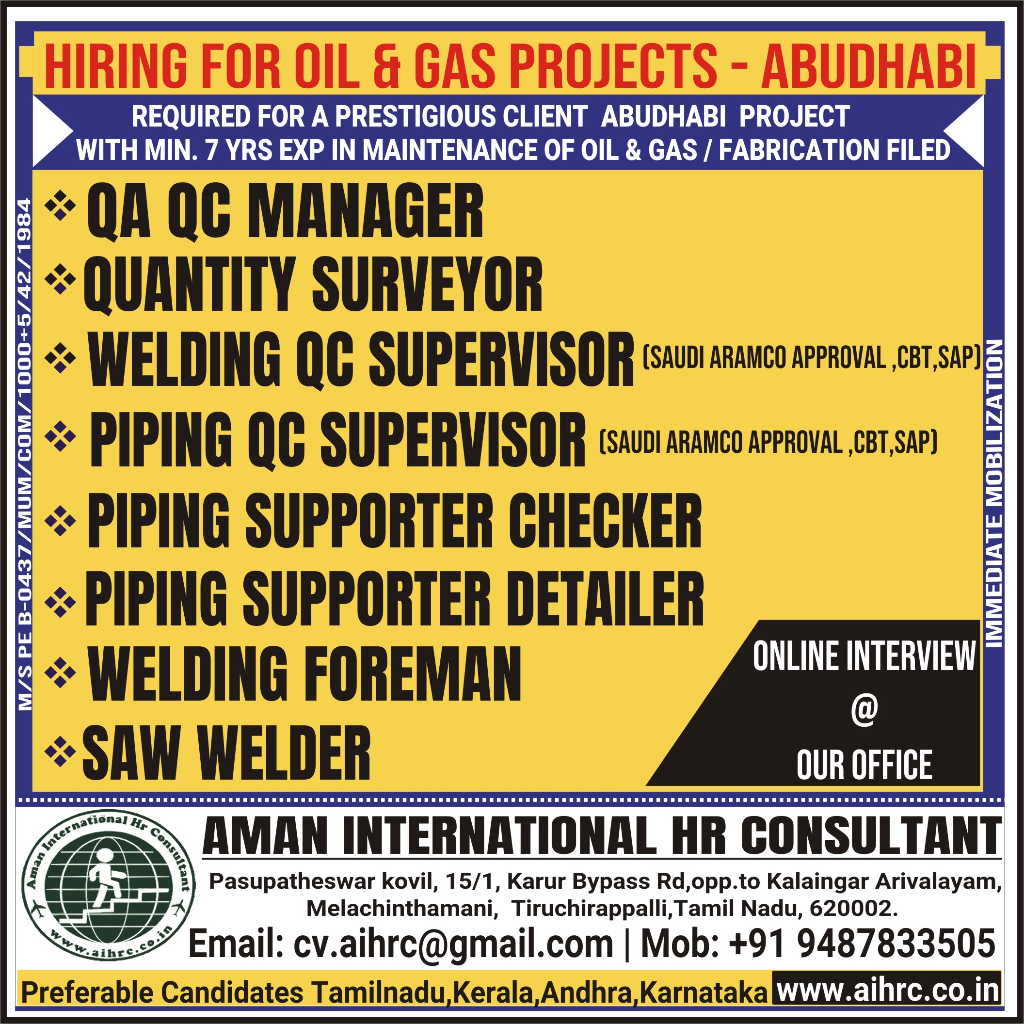 We Are Hiring For American Company - Abu Dhabi 