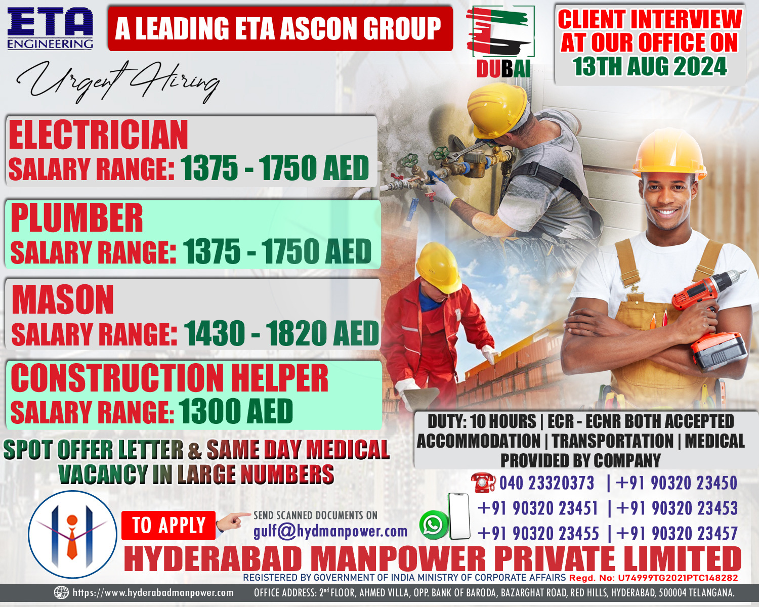 Urgent Hiring for A Leading ETA Ascon Group of UAE
