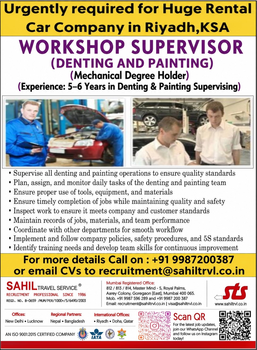 Hiring for Saudi– Required for Huge and Highly Reputed rental car company in Dammam, Saudi Arabia