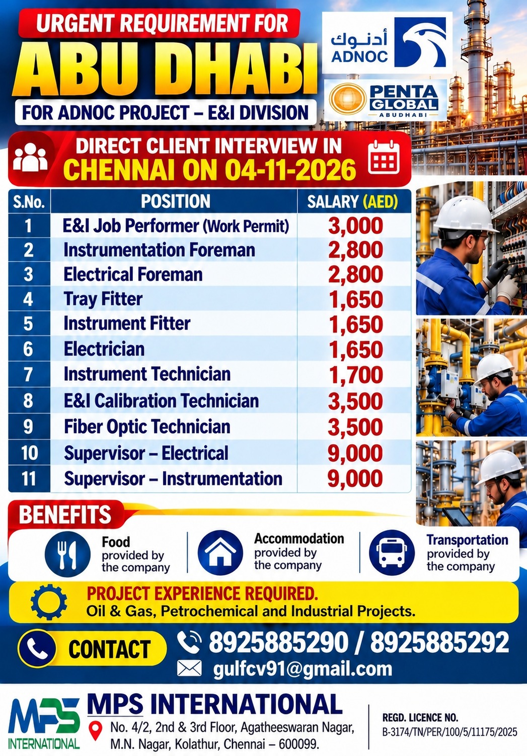  Direct Client Interview In Chennai On 04-11-2026