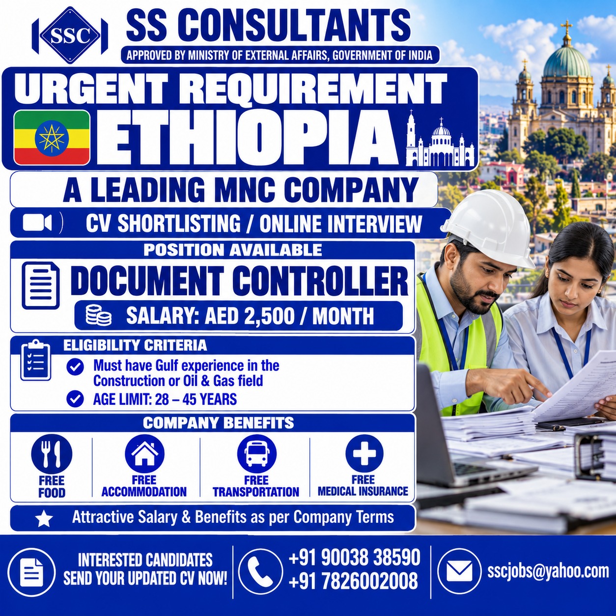 Document Controller Job Ethiopia – Gulf Experience Needed