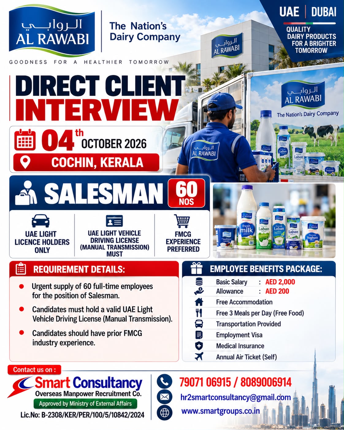 WE ARE HIRING FOR AL RAWABI - DUBAI.  04TH OCTOBER AT KOCHI, KERALAM