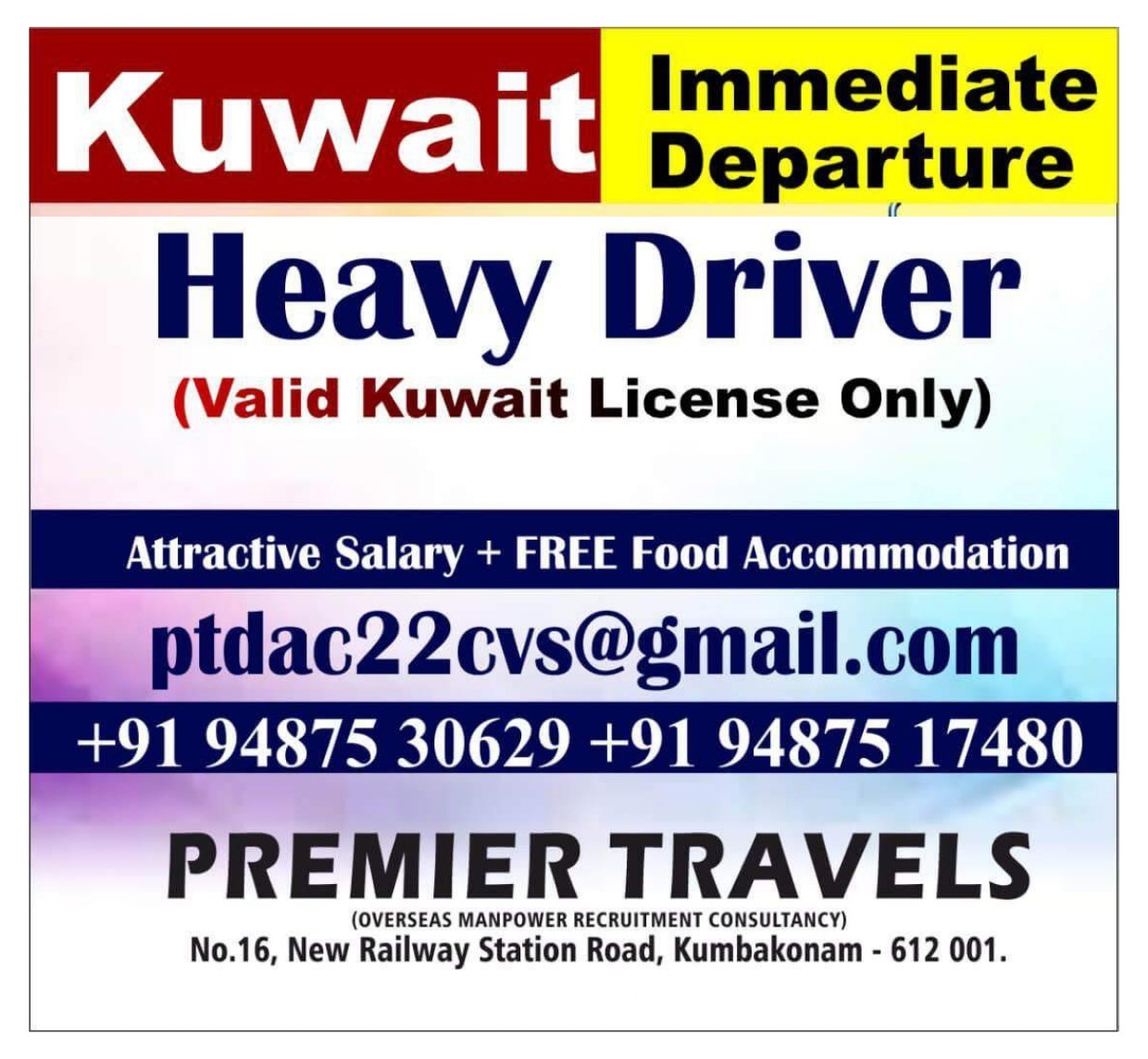 Heavy Driver for Kuwait