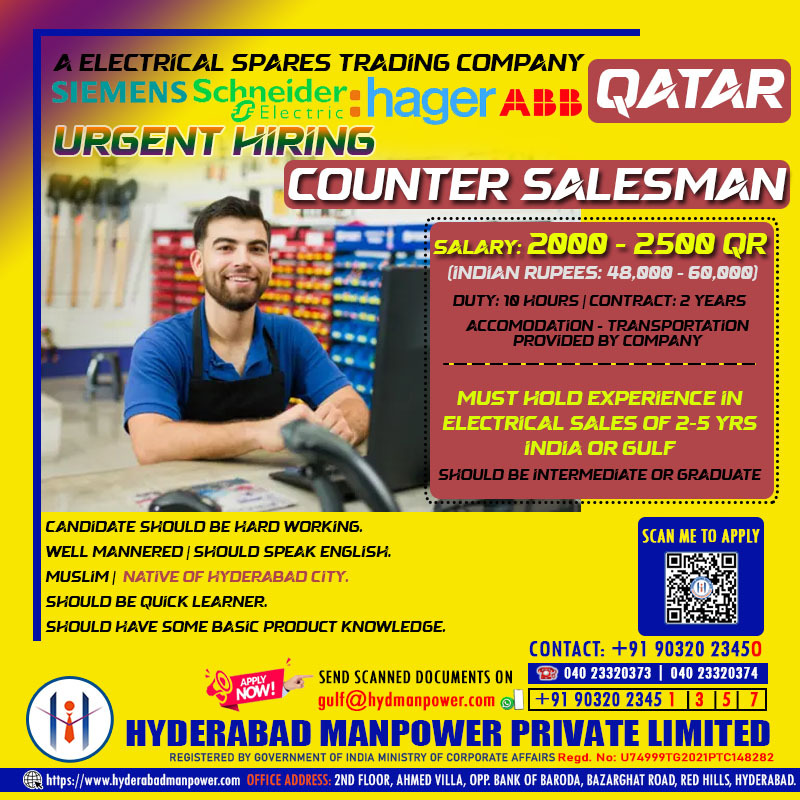 Urgent Hiring for A Leading Electrical Spares Trading Company - QATAR