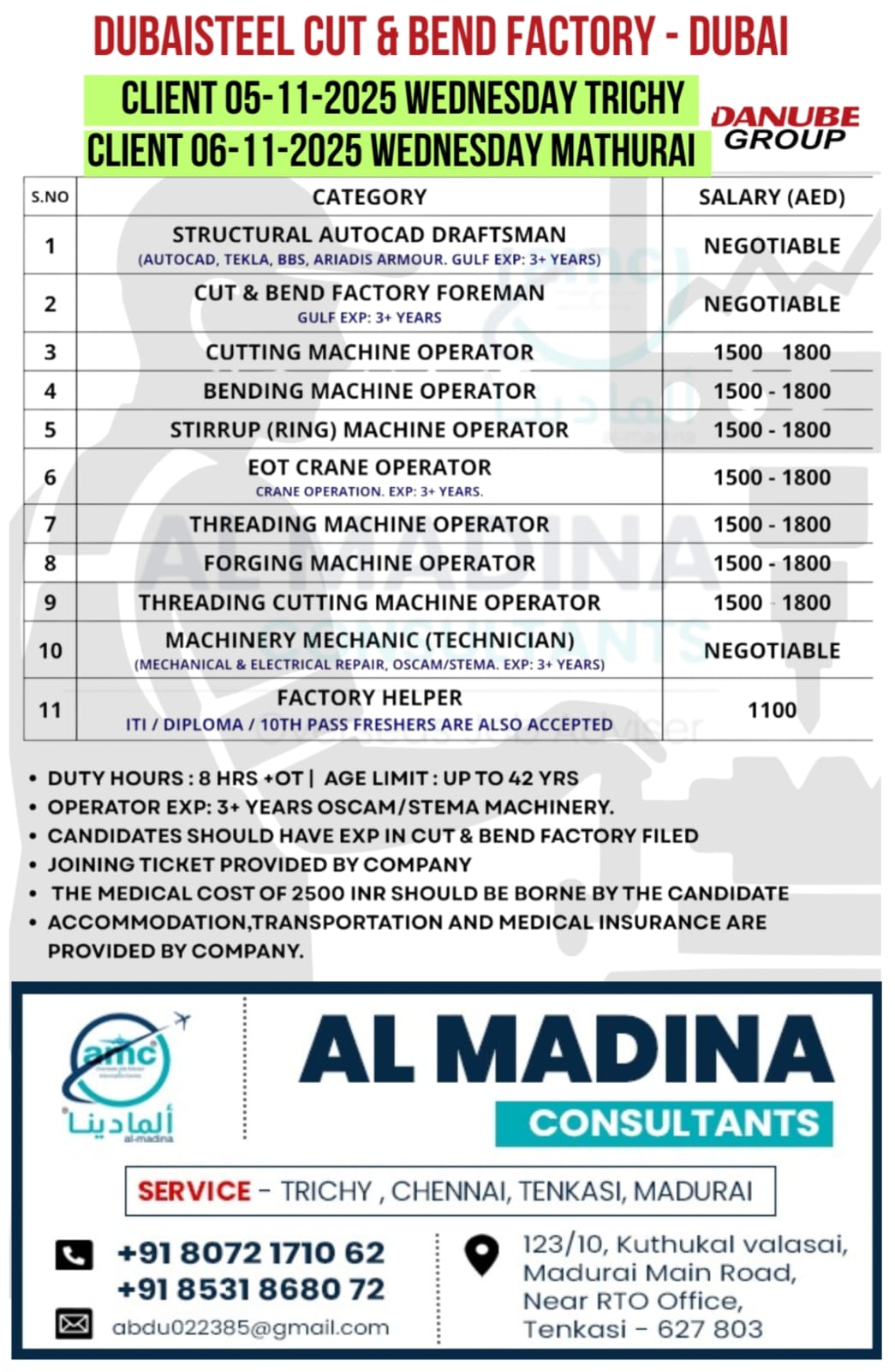 DANUBE GROUPDUBAISTEEL CUT & BEND FACTORY 