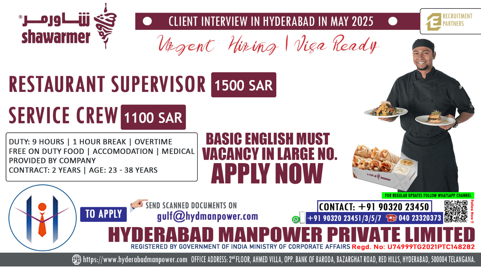 Urget Hiring for Client Interview at Hyderabad on May 2025