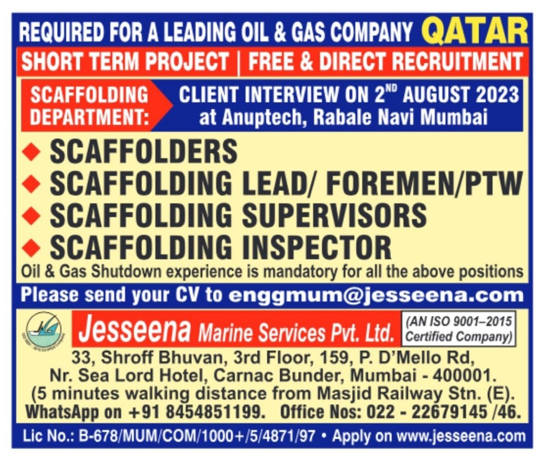 Free Recruitment Oil & Gas Qatar
