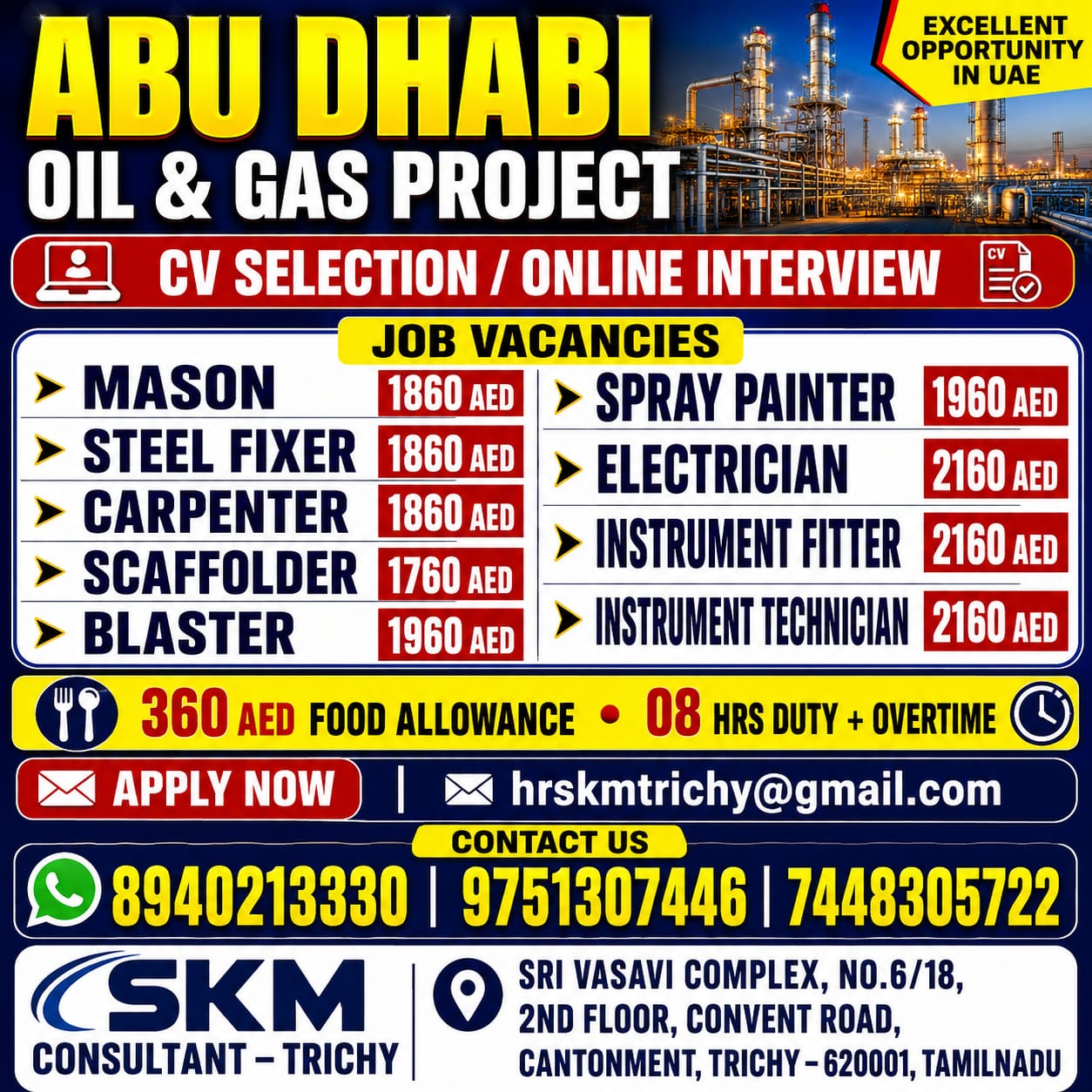 CV SELECTION & ONLINE INTERVIEW FOR ABUDHABI