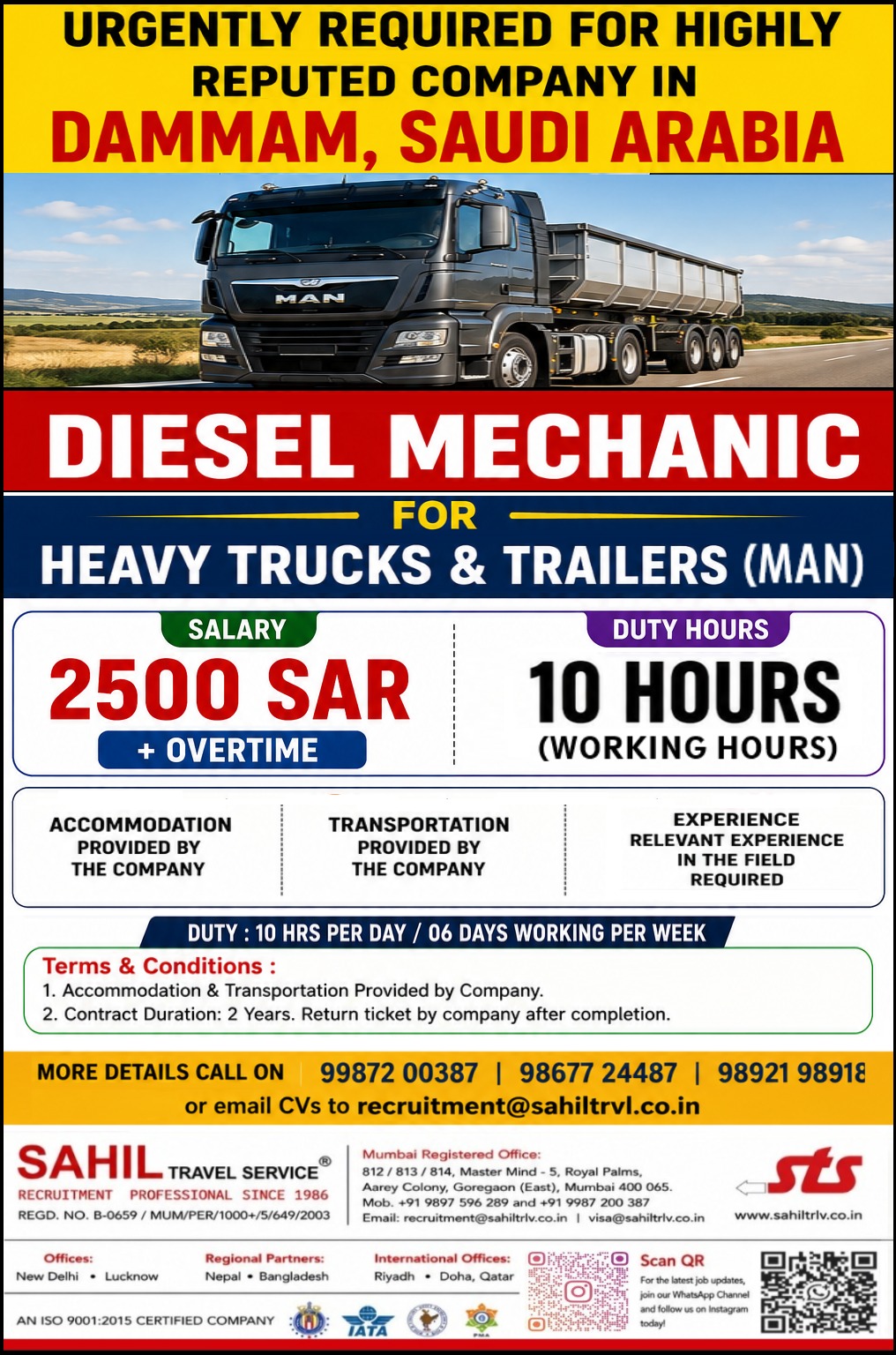 WE ARE HIRING FOR DIESEL MECHANIC 