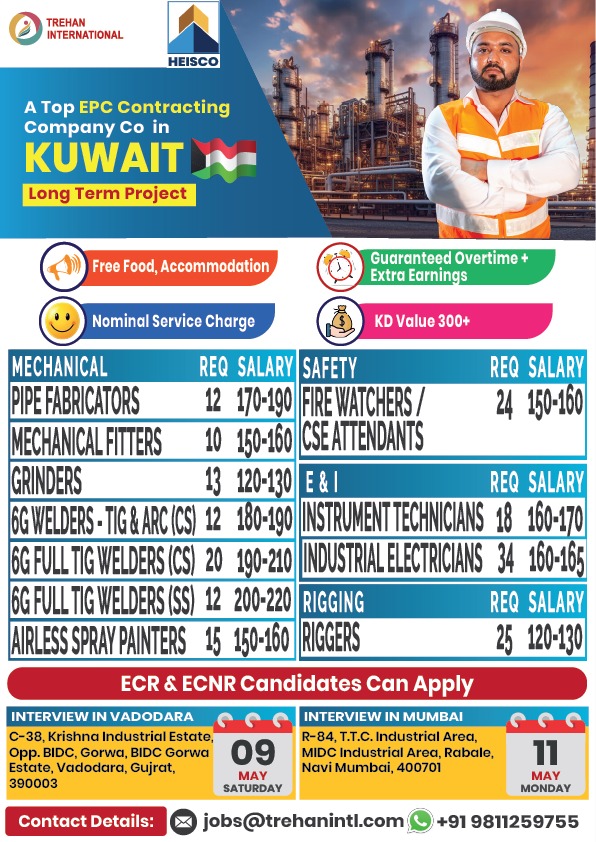 URGENT HIRING | KUWAIT | LONG TERM PROJECT