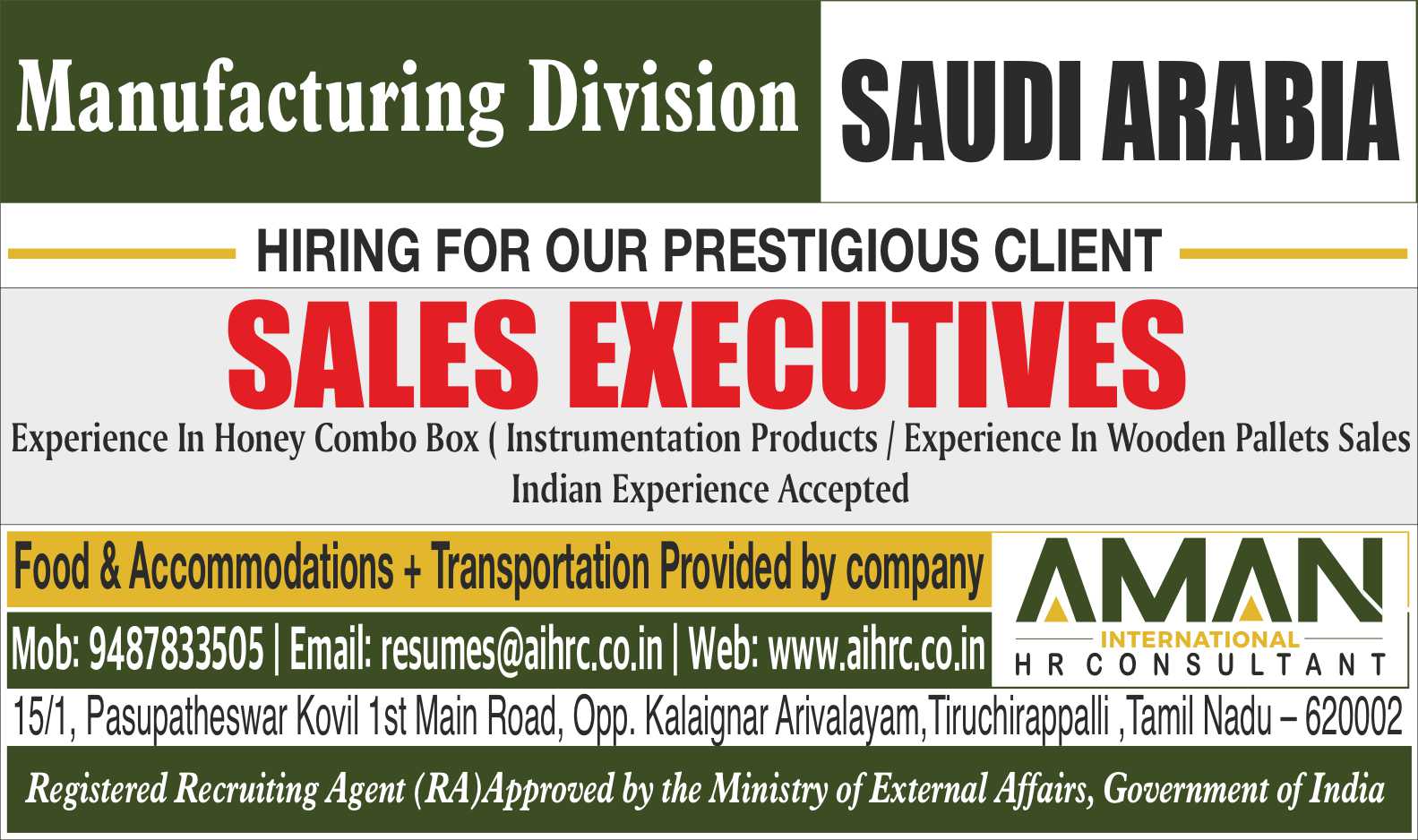 Hiring For Saudi 