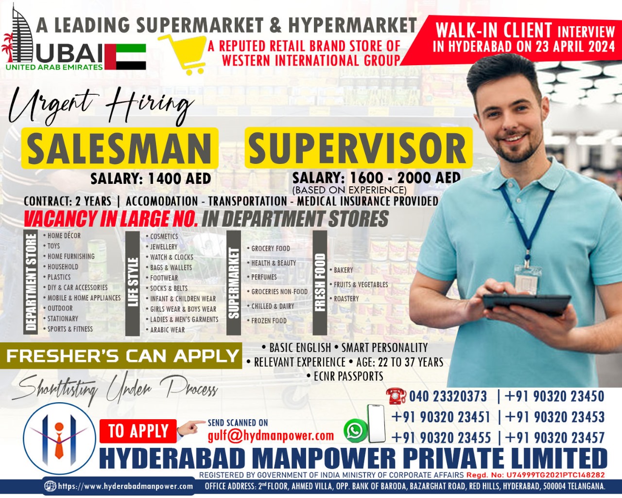 Urgent Hiring fro A Leading Supermarket & Hypermarket 