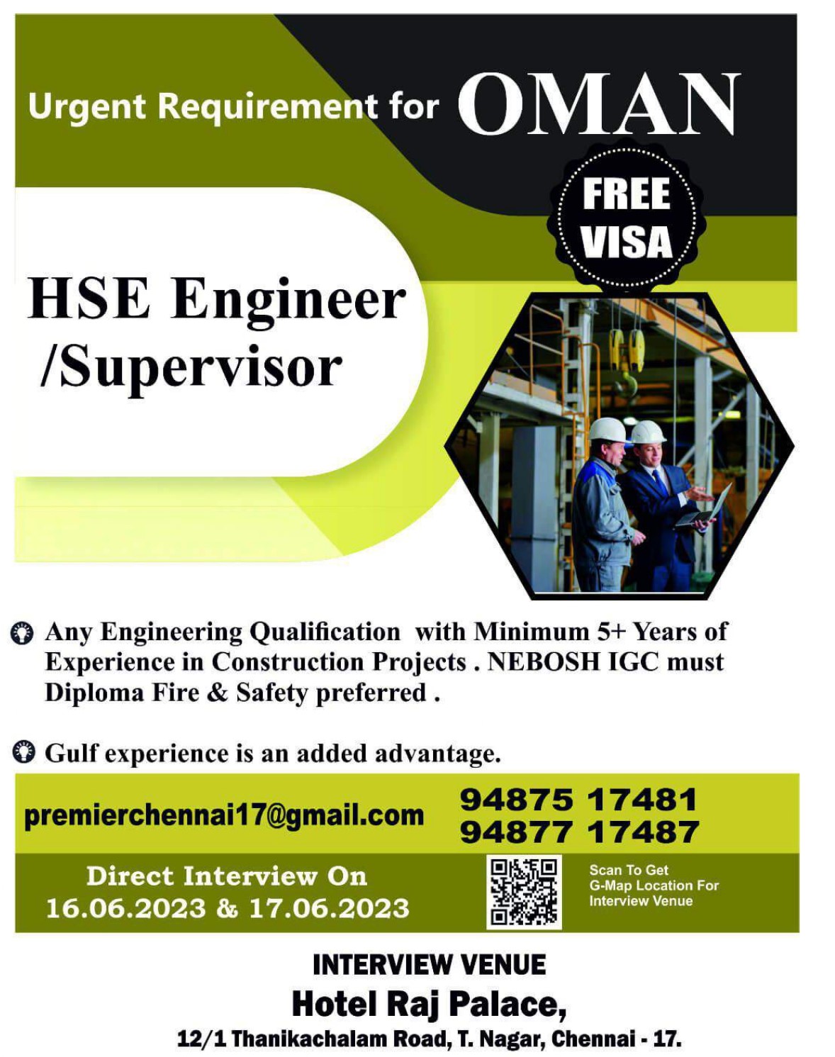 HSE Engineer & Supervisor Oman